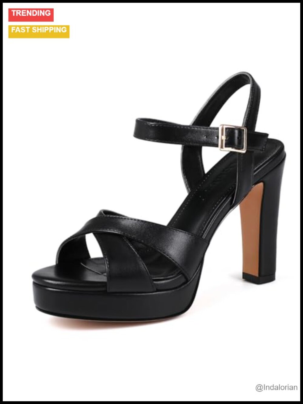 Women's Platform High Heels Strappy Chunky Block Heeled Sandals Open Toe Ankle